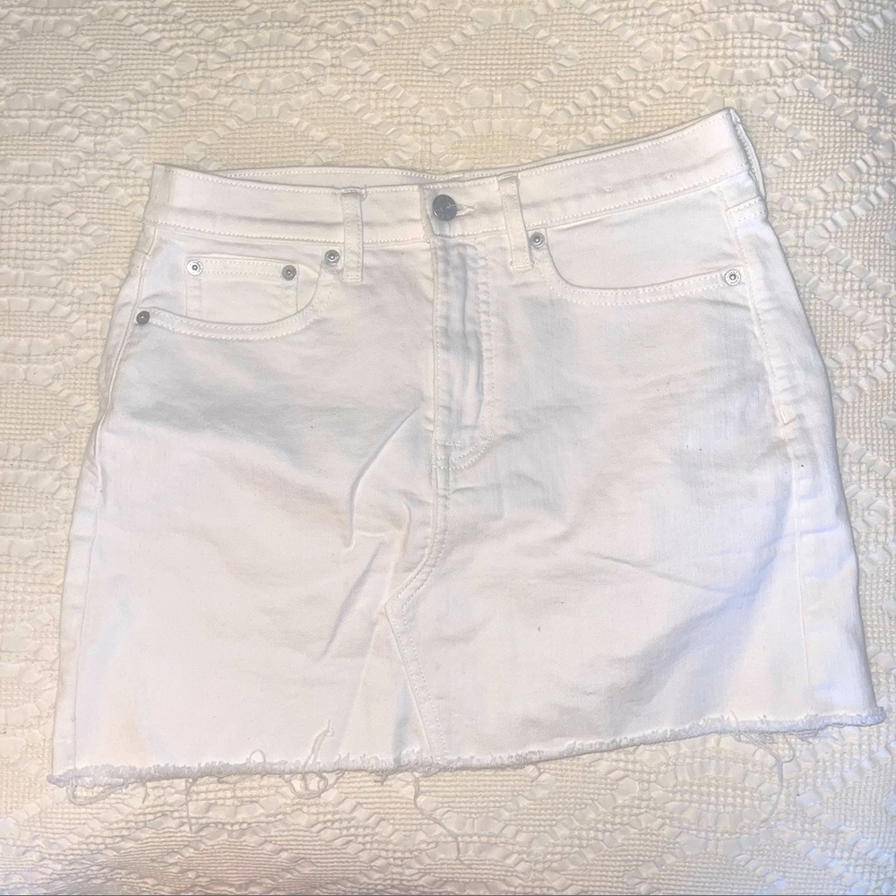 Calvin Klein White Denim Mini Skirt